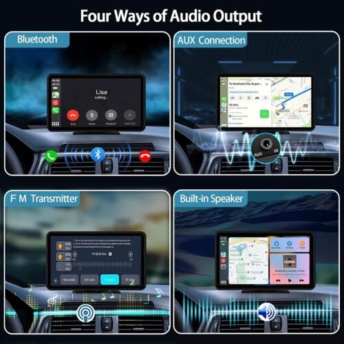715yd6fI_ZL Wireless Carplay Screen for Car 7" HD Portable Car Stereo Touchscreen with Apple CarPlay and Android Auto with Mirror Link/Backup Camera/Bluetooth/GPS Navigation/AUX for All Vehicles