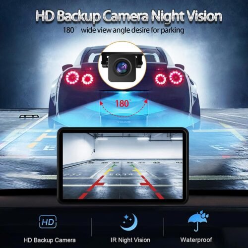 71duEIVhwbL Wireless Carplay Screen for Car 7" HD Portable Car Stereo Touchscreen with Apple CarPlay and Android Auto with Mirror Link/Backup Camera/Bluetooth/GPS Navigation/AUX for All Vehicles