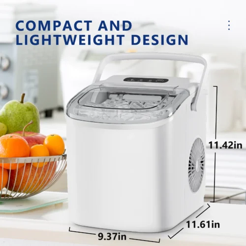 SIMALIFE IM 06 Countertop Ice Maker Self-Cleaning Portable Ice Maker with Ice Scoop and Basket Ice Machine with Bullet Ice