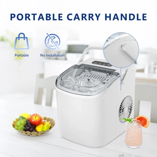 SIMALIFE IM 06 Countertop Ice Maker Self-Cleaning Portable Ice Maker with Ice Scoop and Basket Ice Machine with Bullet Ice