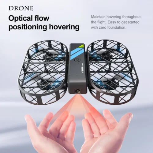 Foldable Grid Drone for Kids - HD Aerial Photography, Gravity Control & 360° Safety Protection