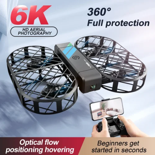 Foldable Grid Drone for Kids - HD Aerial Photography, Gravity Control & 360° Safety Protection