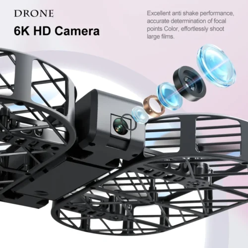 Foldable Grid Drone for Kids - HD Aerial Photography, Gravity Control & 360° Safety Protection