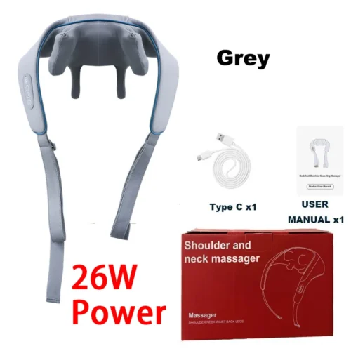 Shiatsu Neck And Shoulder Massager Shawl Kneading Spine Back Muscle Relaxer for Car Home Use Trapezius Neck and Shoulder Massage