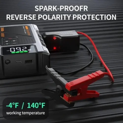 Portable Car Jump Starter With Air Compressor 2500A Peak (8.0L Gas, 6.5L Diesel) With 150 PSI Tire Inflator