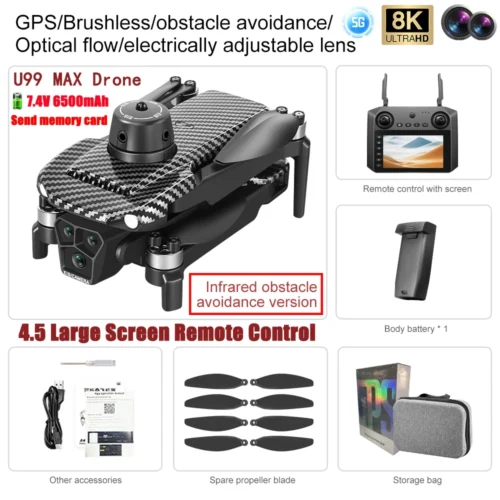 2025 New U99/U33 Professional GPS Drone 8k Camera with Screen Remote Control Four-Axis Aerial Photography 5G FPV RC Dron 6000M