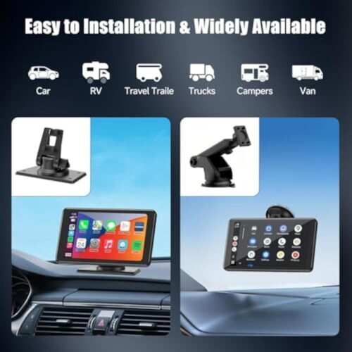 主图_undefined_007 Wireless Carplay Screen for Car 7" HD Portable Car Stereo Touchscreen with Apple CarPlay and Android Auto with Mirror Link/Backup Camera/Bluetooth/GPS Navigation/AUX for All Vehicles